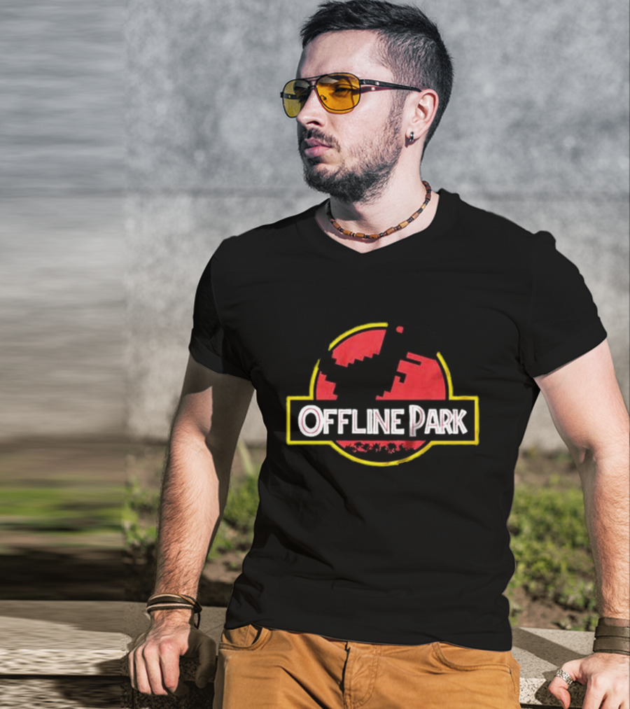 Offline Park Dinosaur Pixel T-Shirt