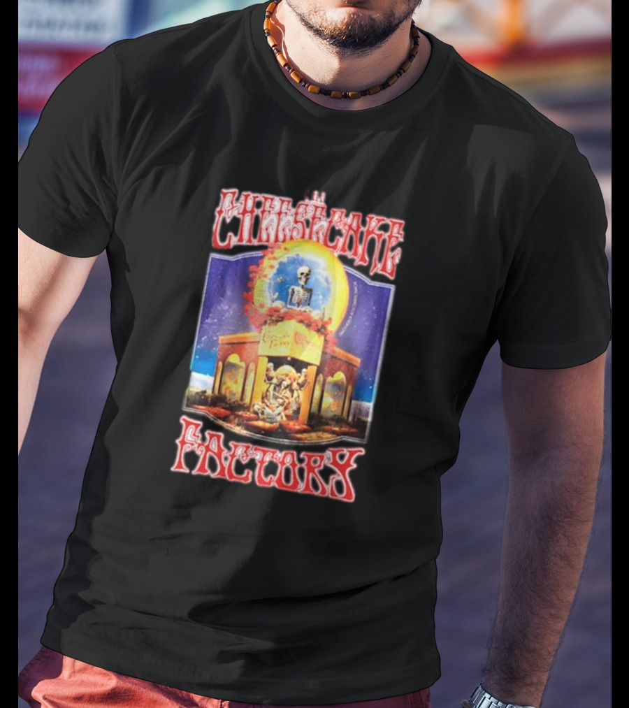 The Cheesecake Factory Grateful Dead Skeleton Cosmic Scene T-Shirt