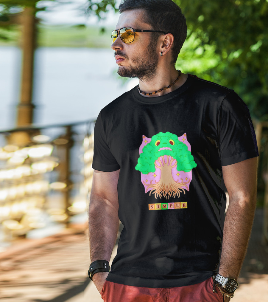 Simple Tree World Blocks Bright T-Shirt