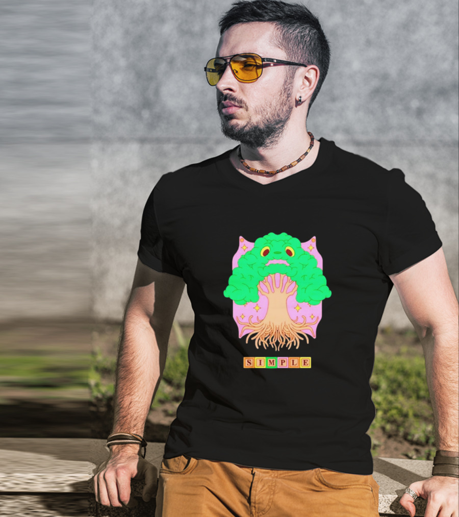 Simple Tree World Blocks Bright T-Shirt