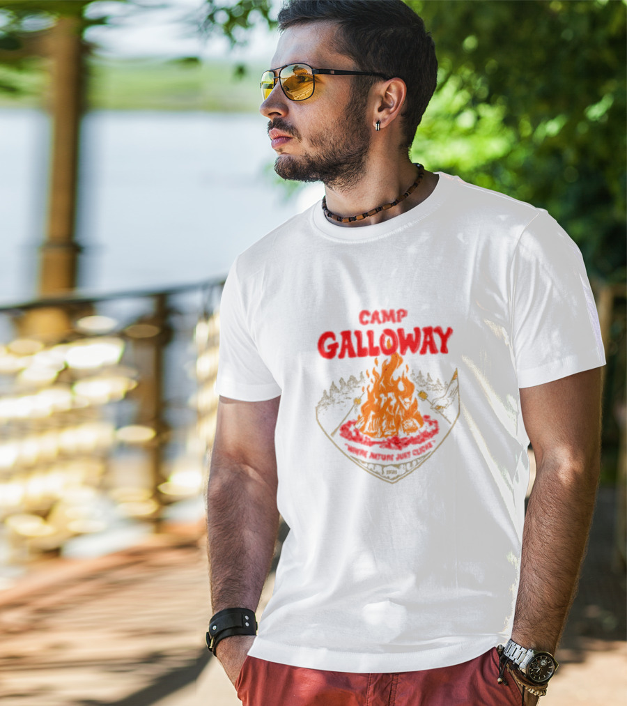 Camp Galloway When Nature Just Clicks 1985 Fire And Mountains T-Shirt