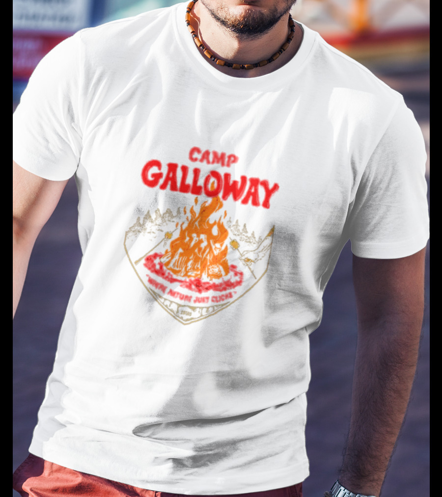 Camp Galloway When Nature Just Clicks 1985 Fire And Mountains T-Shirt