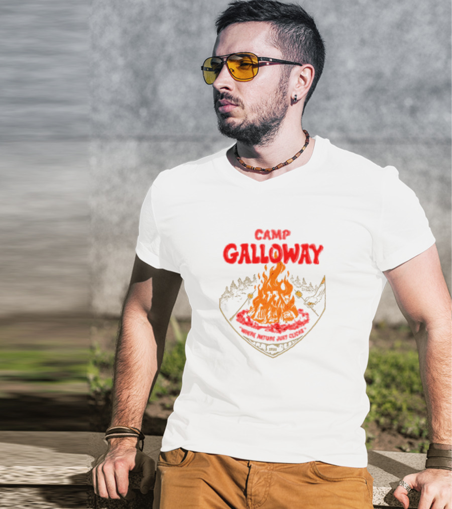 Camp Galloway When Nature Just Clicks 1985 Fire And Mountains T-Shirt