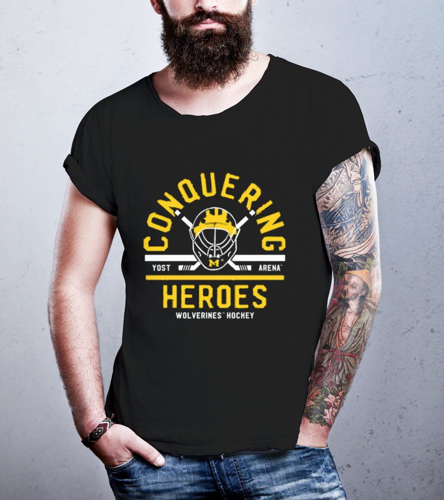 Conquering Heroes Yost Arena Wolverines Hockey T-Shirt