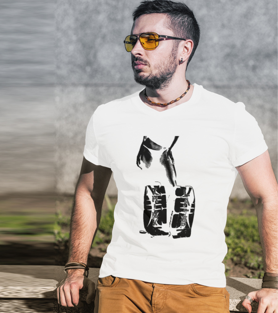 Tatemcrae Think Later Bold Legs Striking Pose In Monochrome T-Shirt