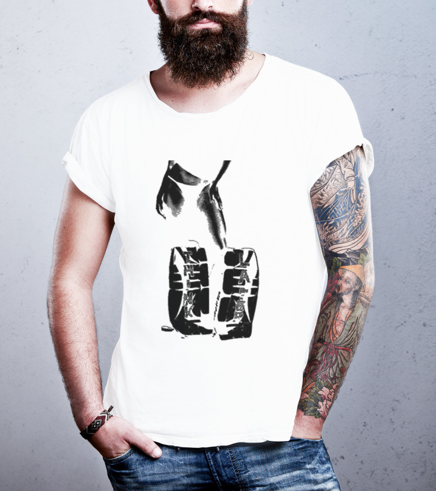 Tatemcrae Think Later Bold Legs Striking Pose In Monochrome T-Shirt