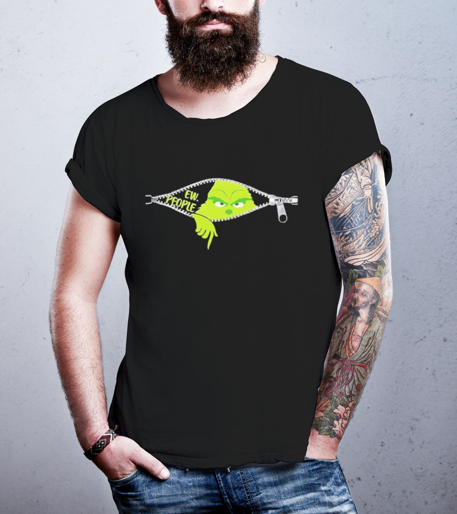 Ew People Grinch Zipper Christmas Mood T-Shirt