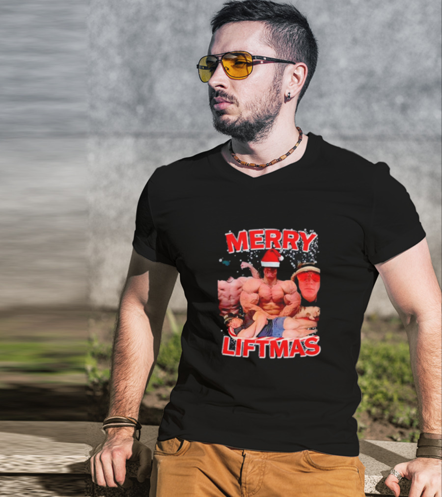 Merry Liftmas Sam Sulek Santa Memes Bodybuilding Humor T-Shirt