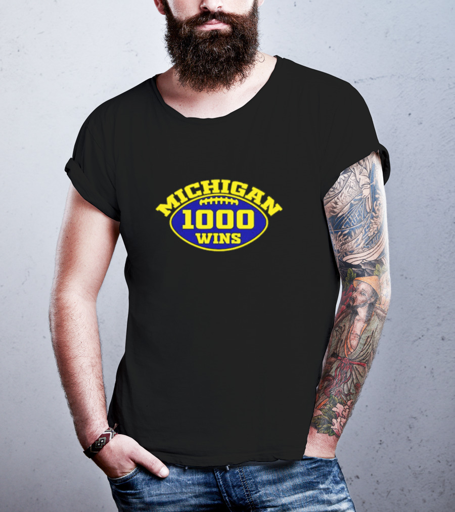 Michigan Wolverines 1000 Wins Football T-Shirt
