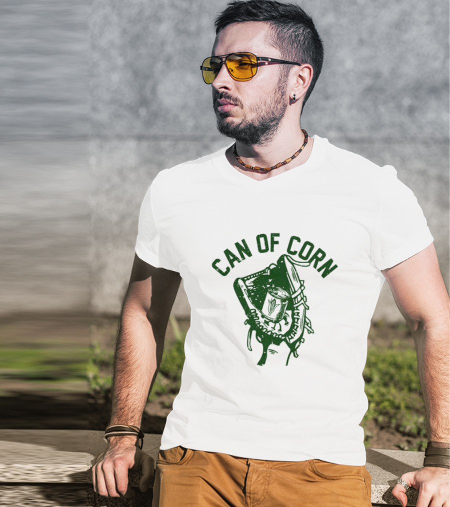 Can Of Corn Baseball Glove T-Shirt