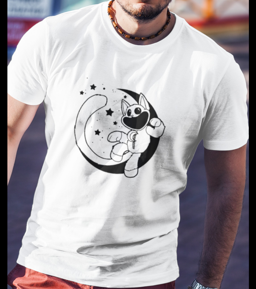 Catnap Moon Stars And Happy Cat Astronaut T-Shirt