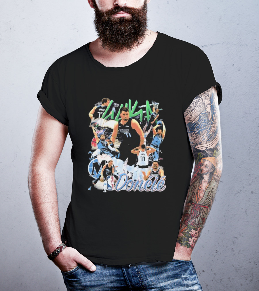 Luka Dončić NBA Mavericks 77 Action Collage T-Shirt