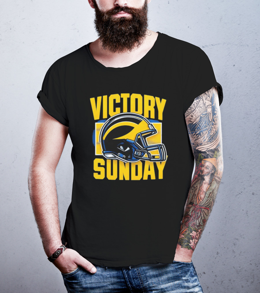 Victory Sunday Michigan Helmet T-Shirt