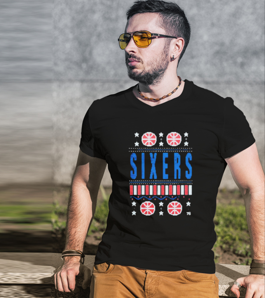 Philadelphia 76ers Sixers Holiday Basketball Stars T-Shirt