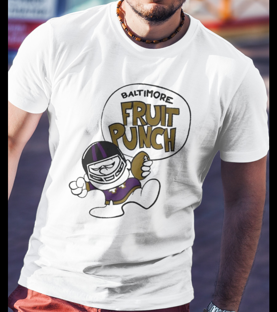 Baltimore Ravens Fruit Punch Football Cartoon Character T-Shirt