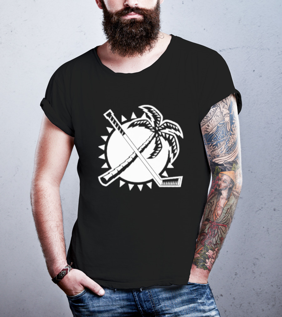 Florida Hockey Palm Tree Sunburst T-Shirt