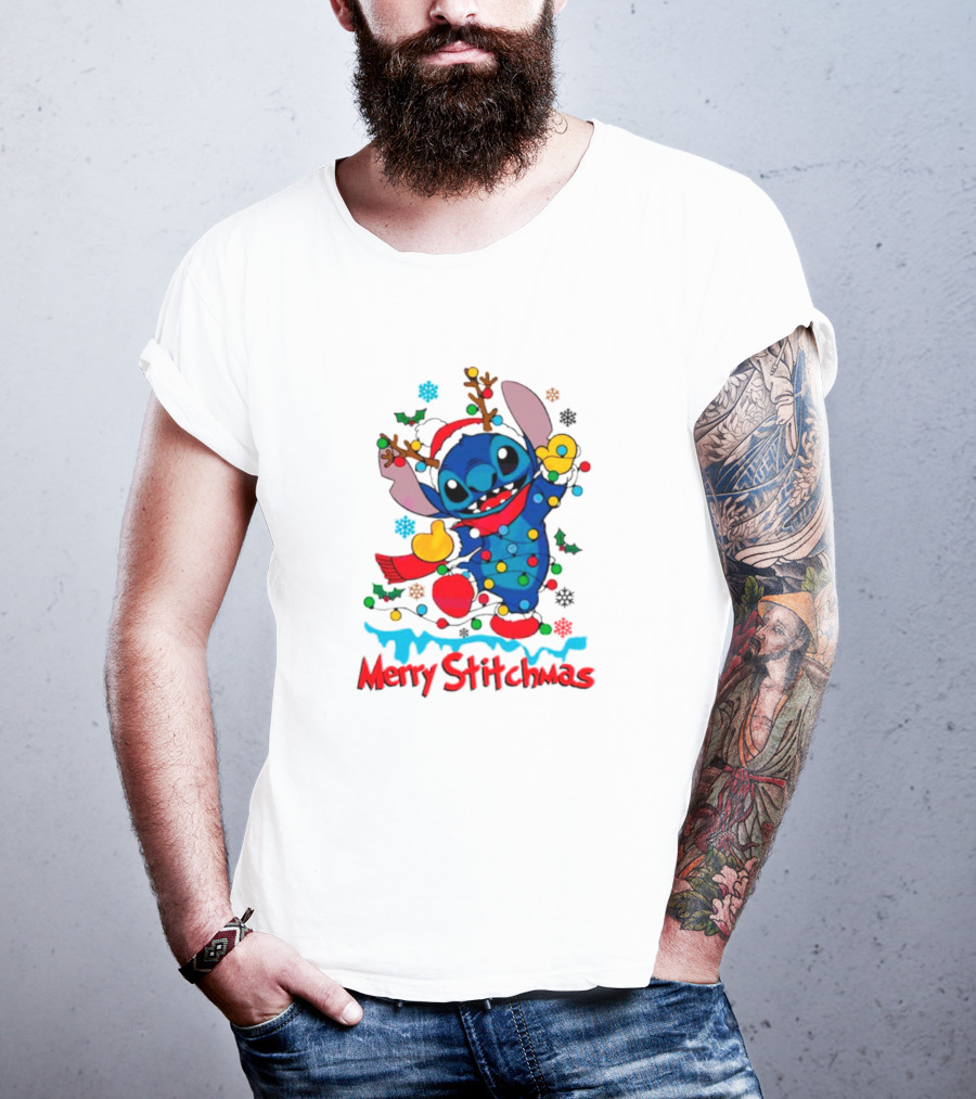 Merry Stitchmas Santa Merry Christmas Stitch T-Shirt