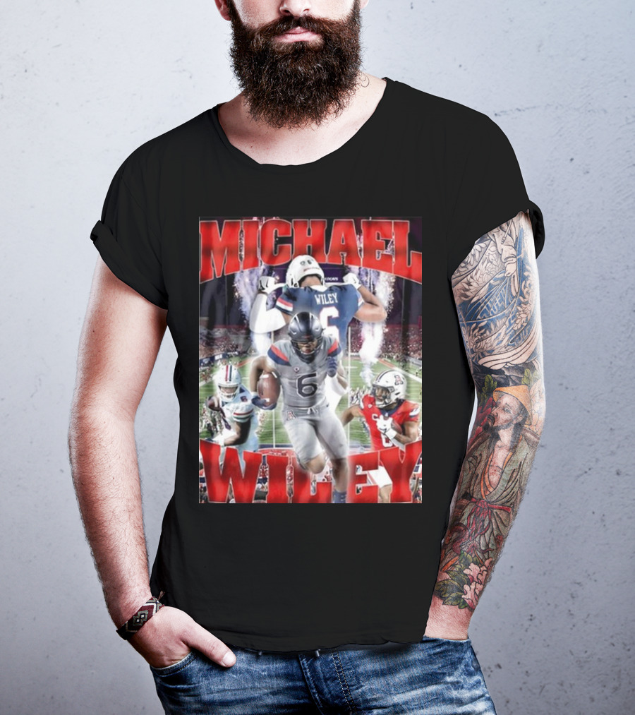 Michael Wiley Arizona Wildcats Football Dynamic On-Field Action T-Shirt