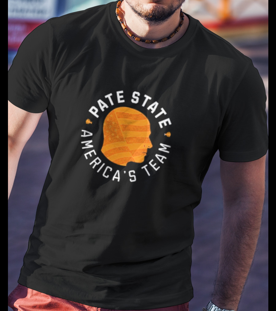 Pate State America's Team Football USA Flag Head T-Shirt