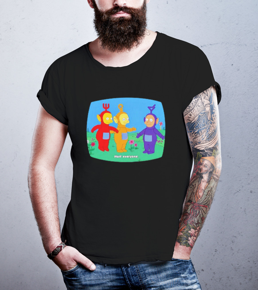 Teletubbies Meet The Simpsons Hurt Everyone Scene T-Shirt