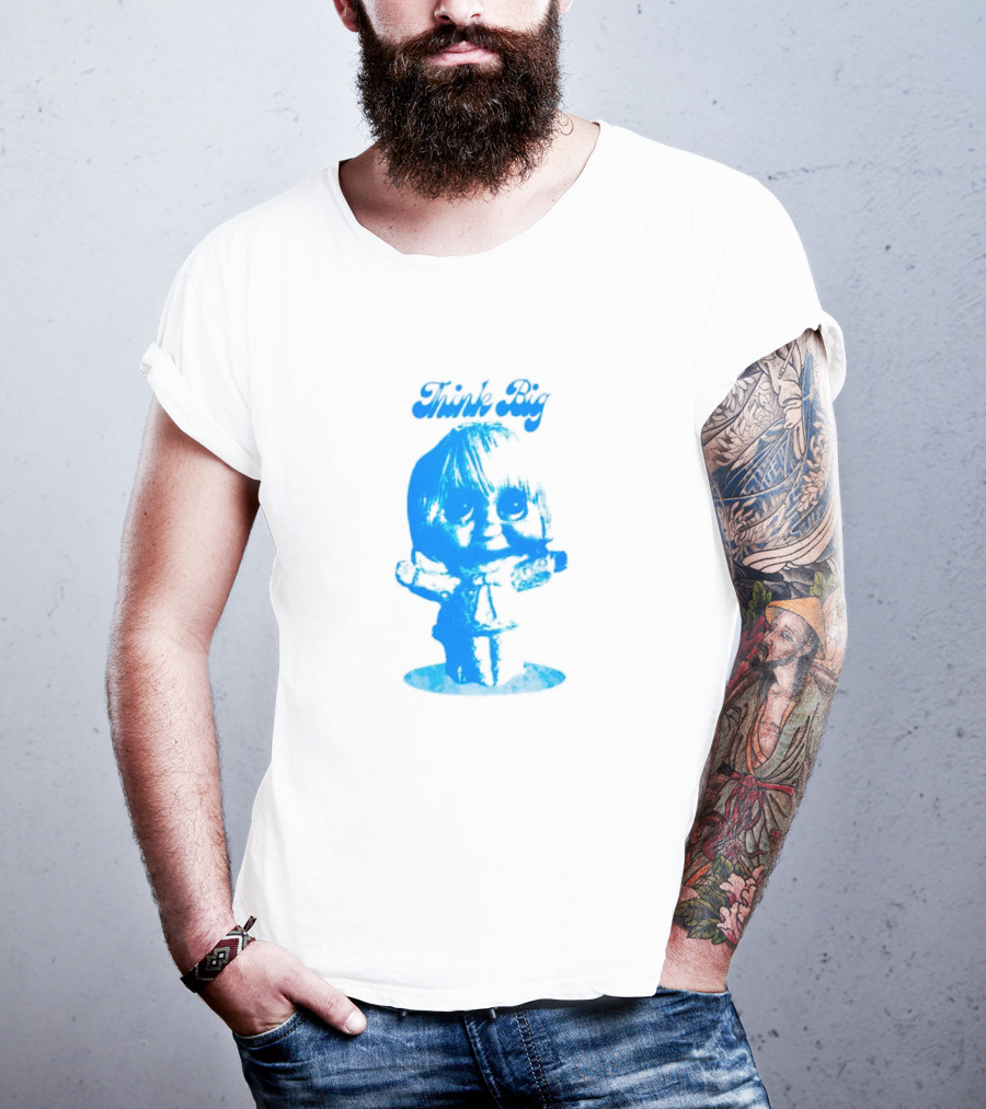 Think Big Blue Figurine With Large Eyes T-Shirt