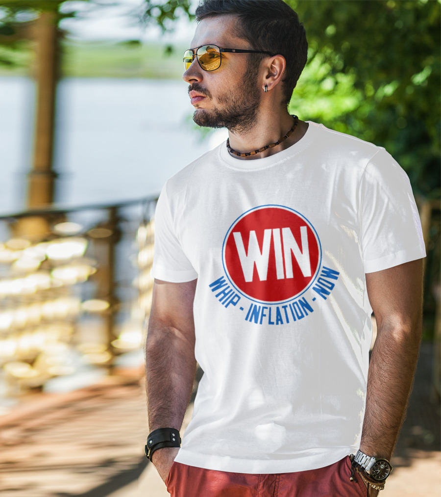 WIN Whip Inflation Now Retro Red Circle T-Shirt