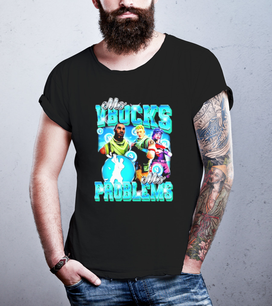 Mo VBucks Mo Problems Fortnite Characters And Dancing T-Shirt