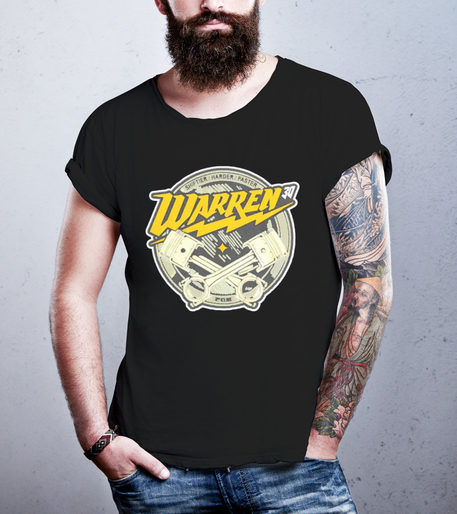 Shiftier Harder Faster Warren 30 Racing Pistons PMF T-Shirt