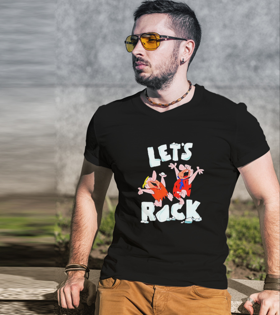 The Flintstones Let's Rock Fred And Barney Dancing T-Shirt