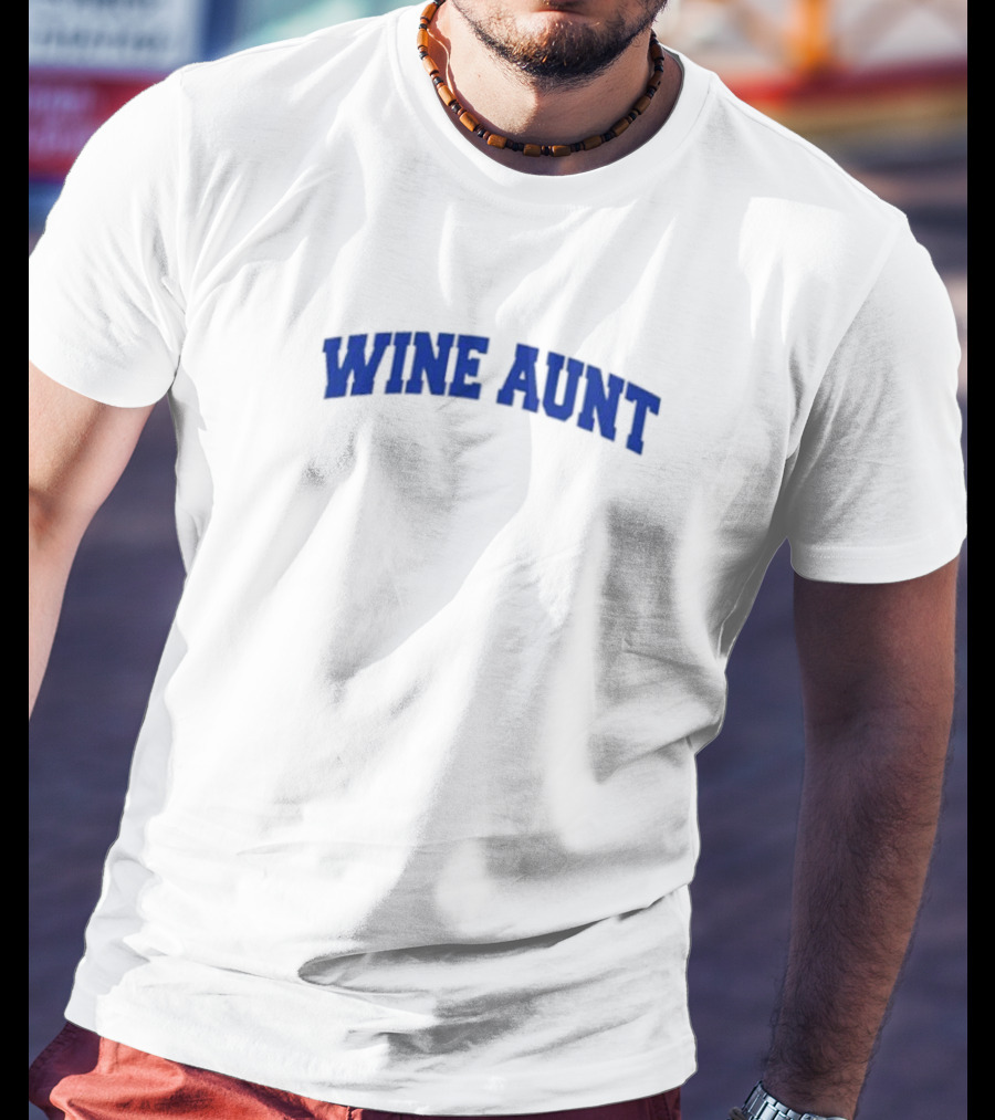 WINE AUNT Shirt College Style Font T-Shirt