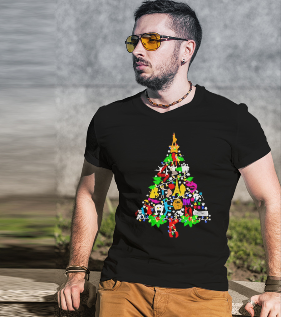 Broadway Musical Icons Christmas Tree T-Shirt