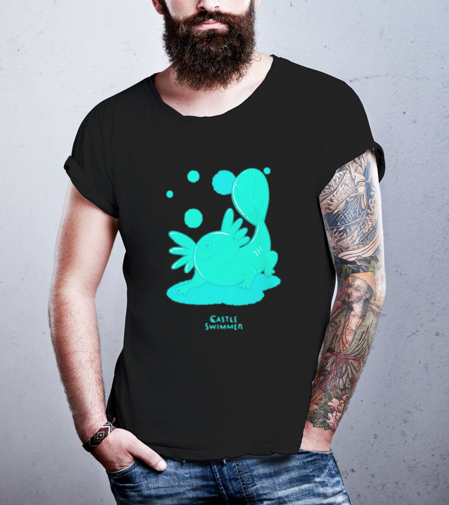 Castle Swimmer Glowing Axolotl Bubbles T-Shirt