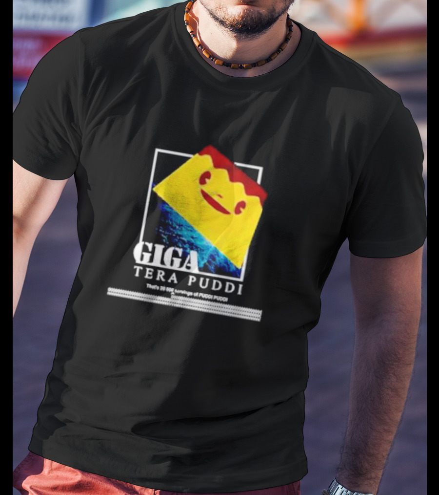 Giga Tera Puddi Earth Space Pudding Face T-Shirt