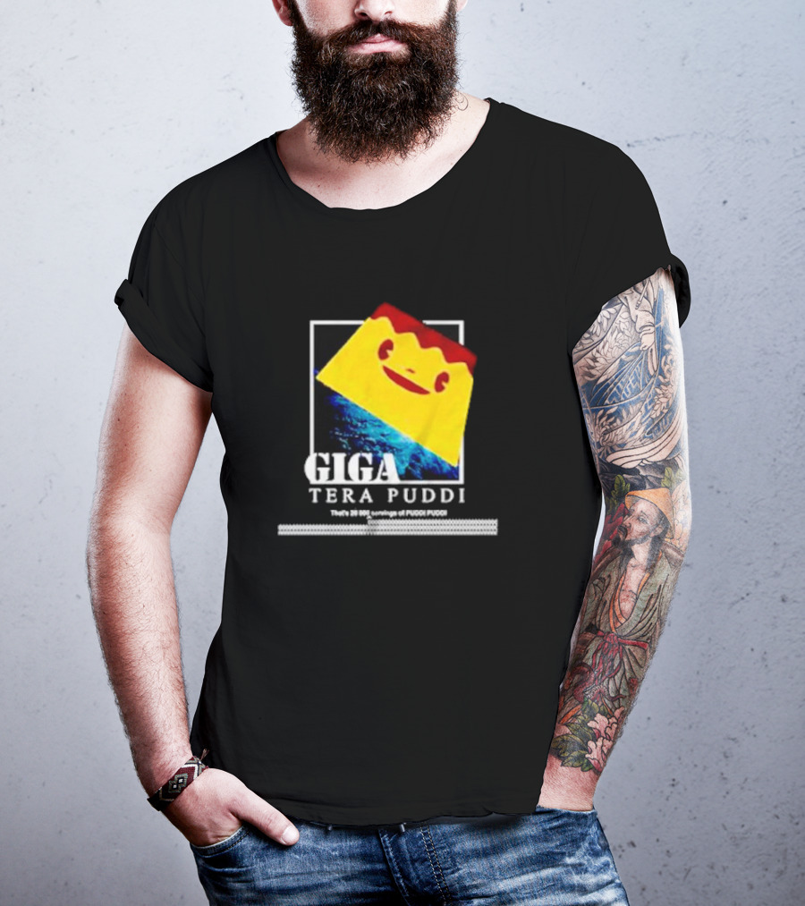 Giga Tera Puddi Earth Space Pudding Face T-Shirt