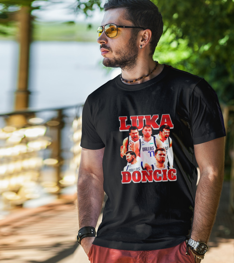 Luka Doncic Dallas Basketball Player Collage T-Shirt