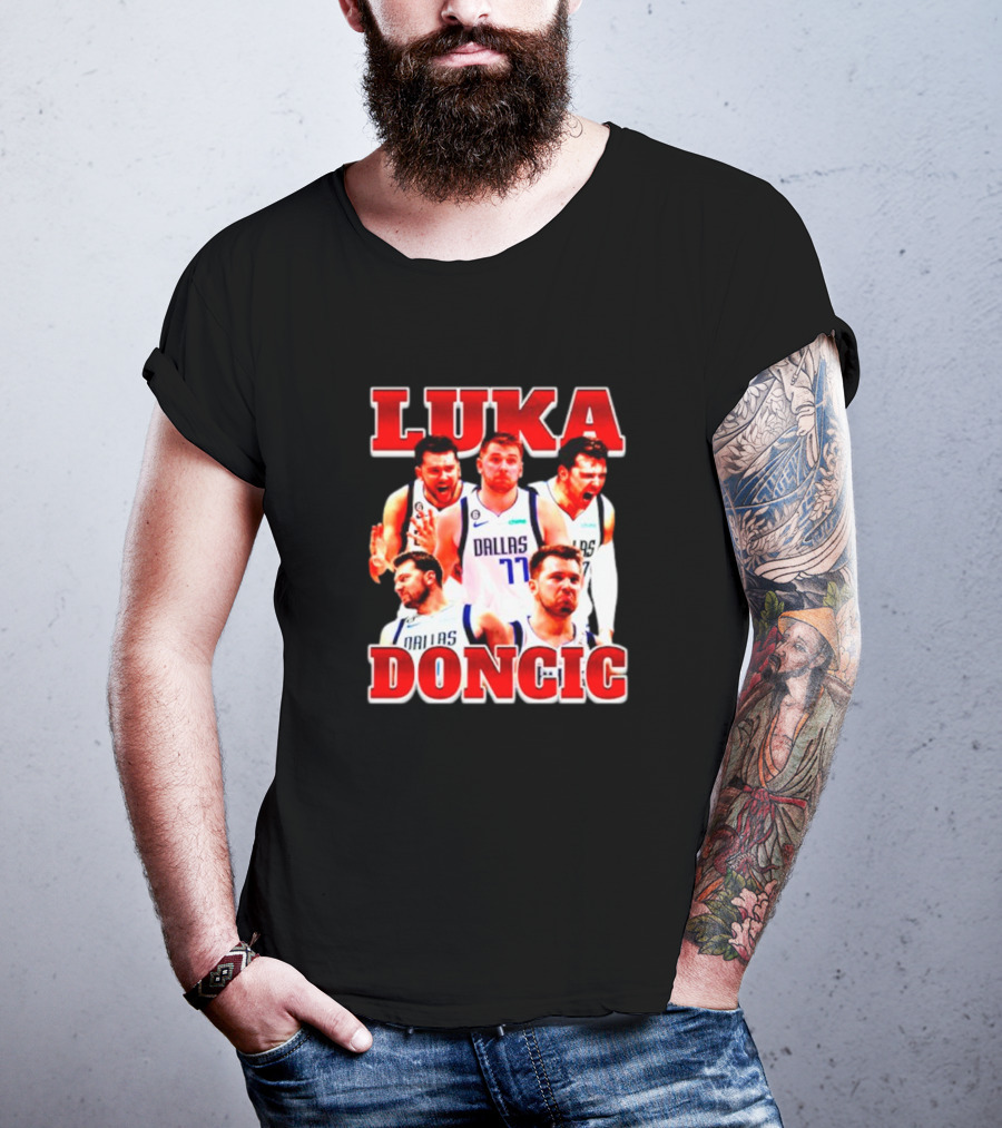 Luka Doncic Dallas Basketball Player Collage T-Shirt