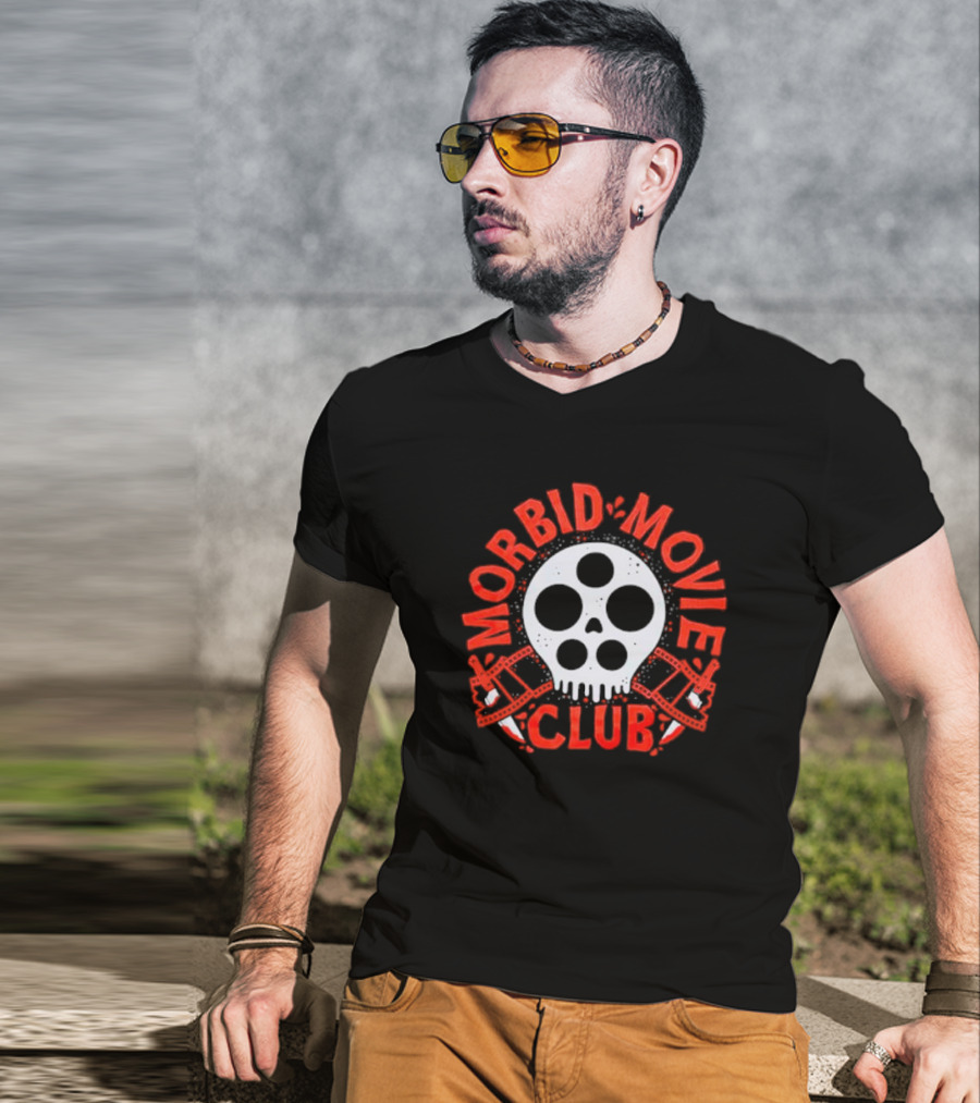 Morbid Movie Club Skull Film Reel Horror Aesthetic T-Shirt