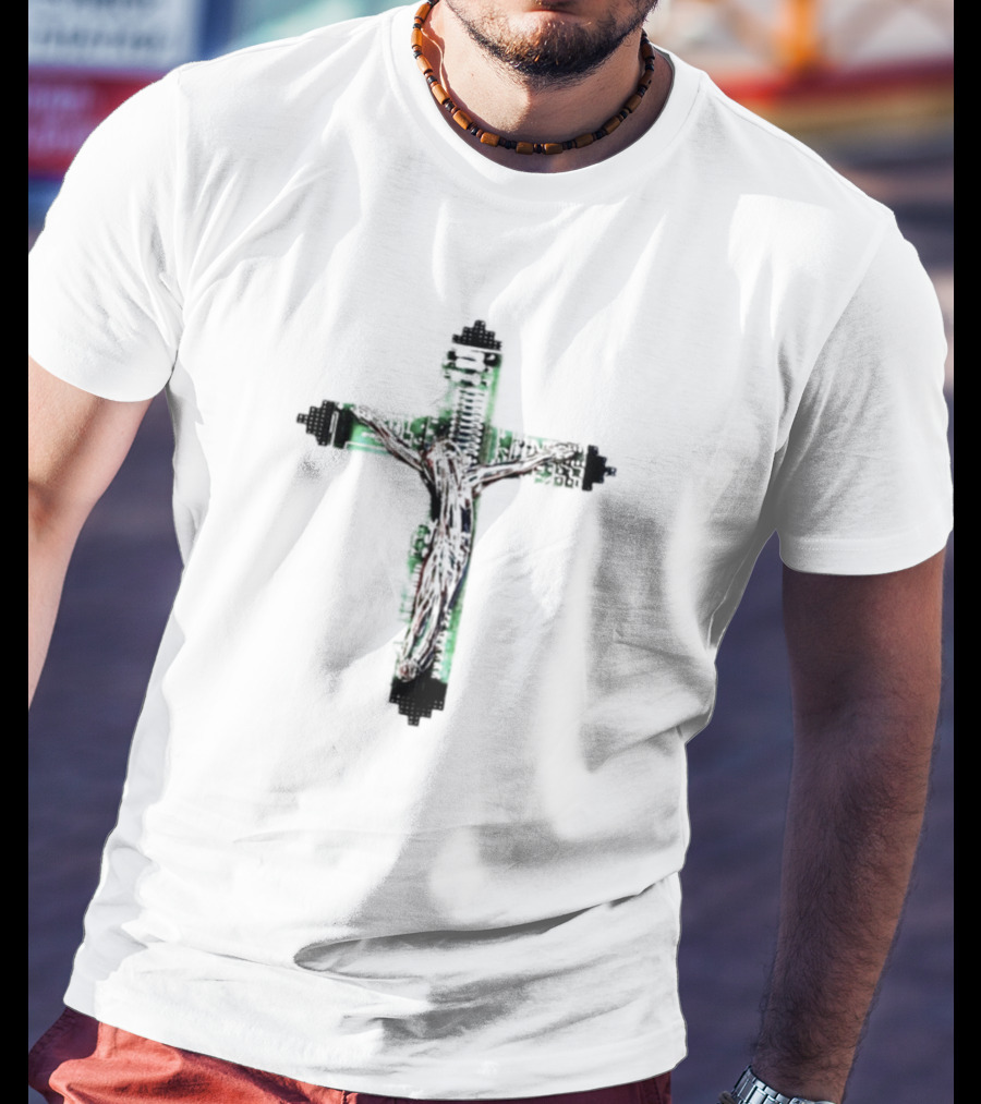 Nawafers Hardware Wires Crucifix T-Shirt
