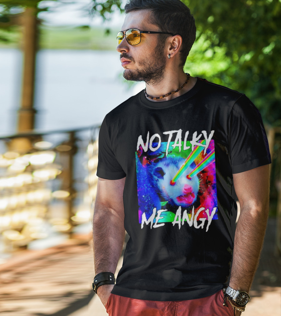 No Talky Me Angy Laser Eyes Possum T-Shirt