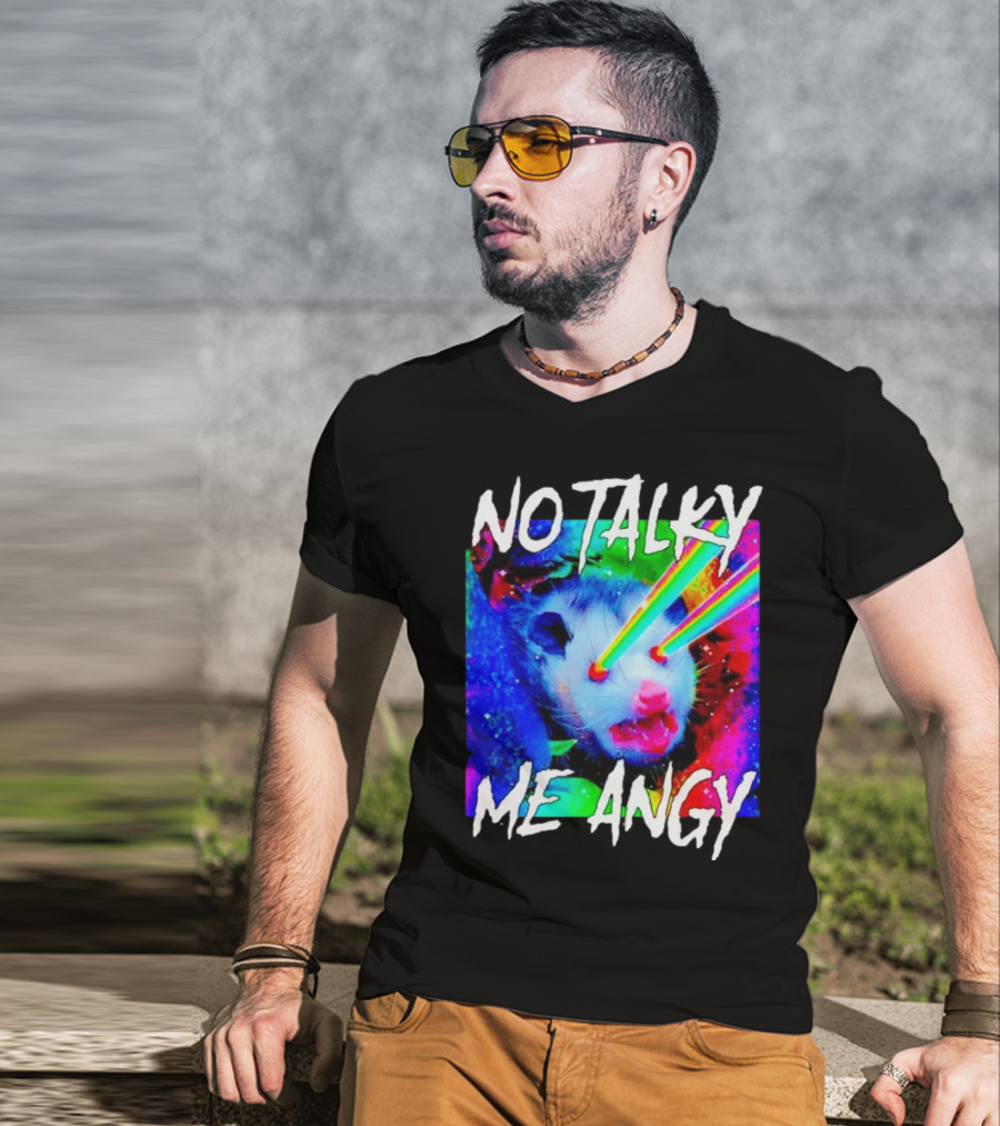 No Talky Me Angy Laser Eyes Possum T-Shirt