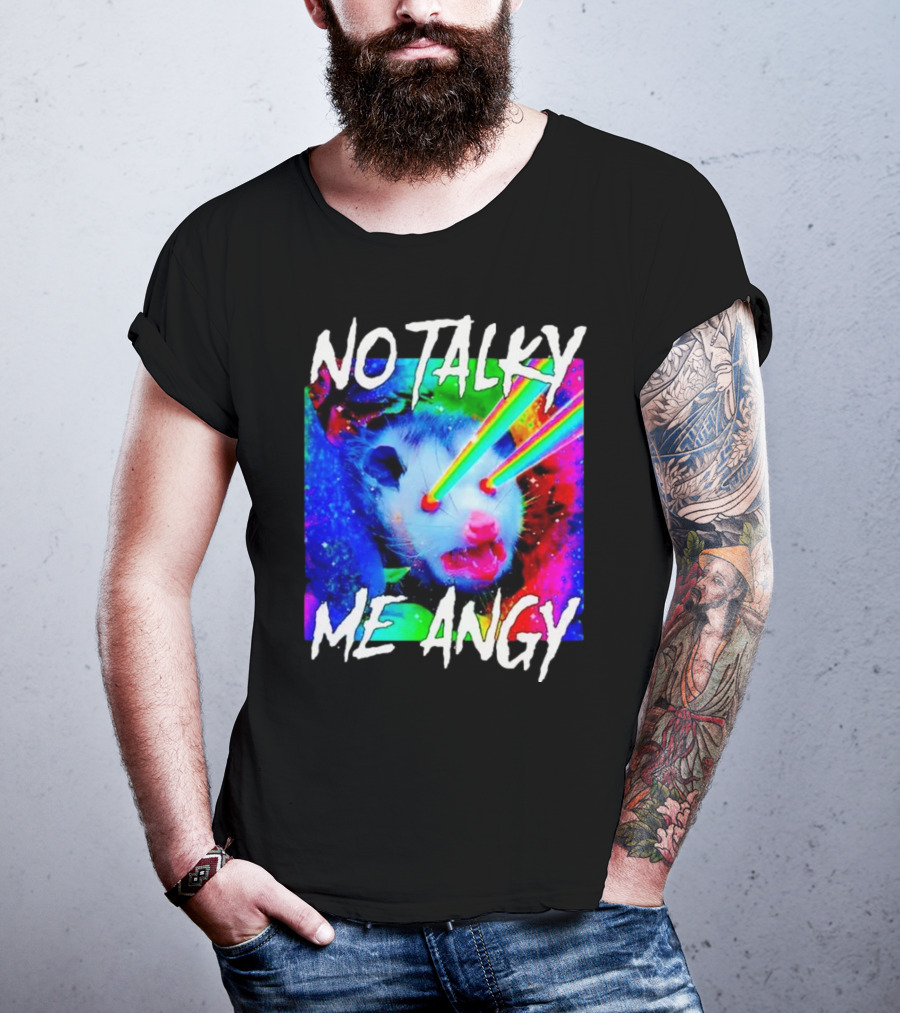 No Talky Me Angy Laser Eyes Possum T-Shirt
