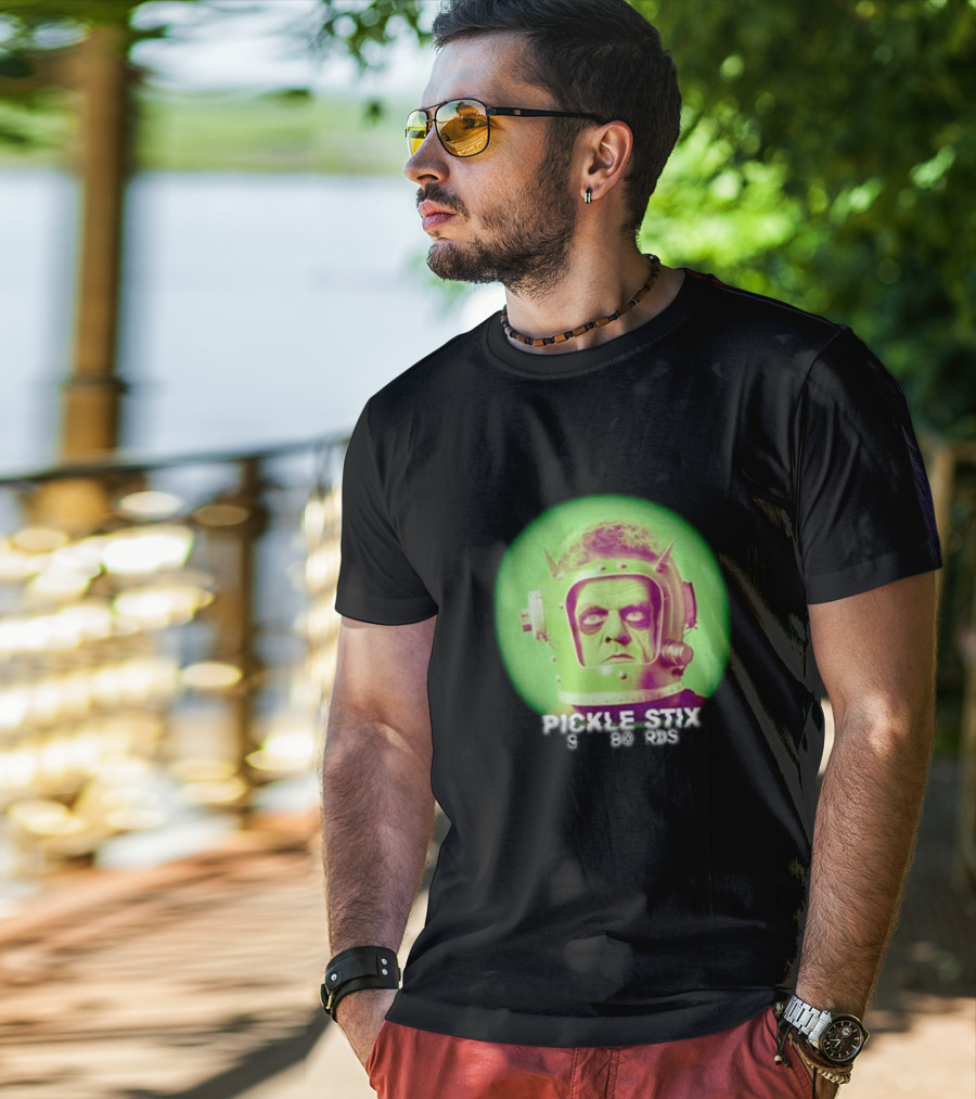 Pickle Stix Surfboards Spaceman Retro Sci-Fi Helmet T-Shirt