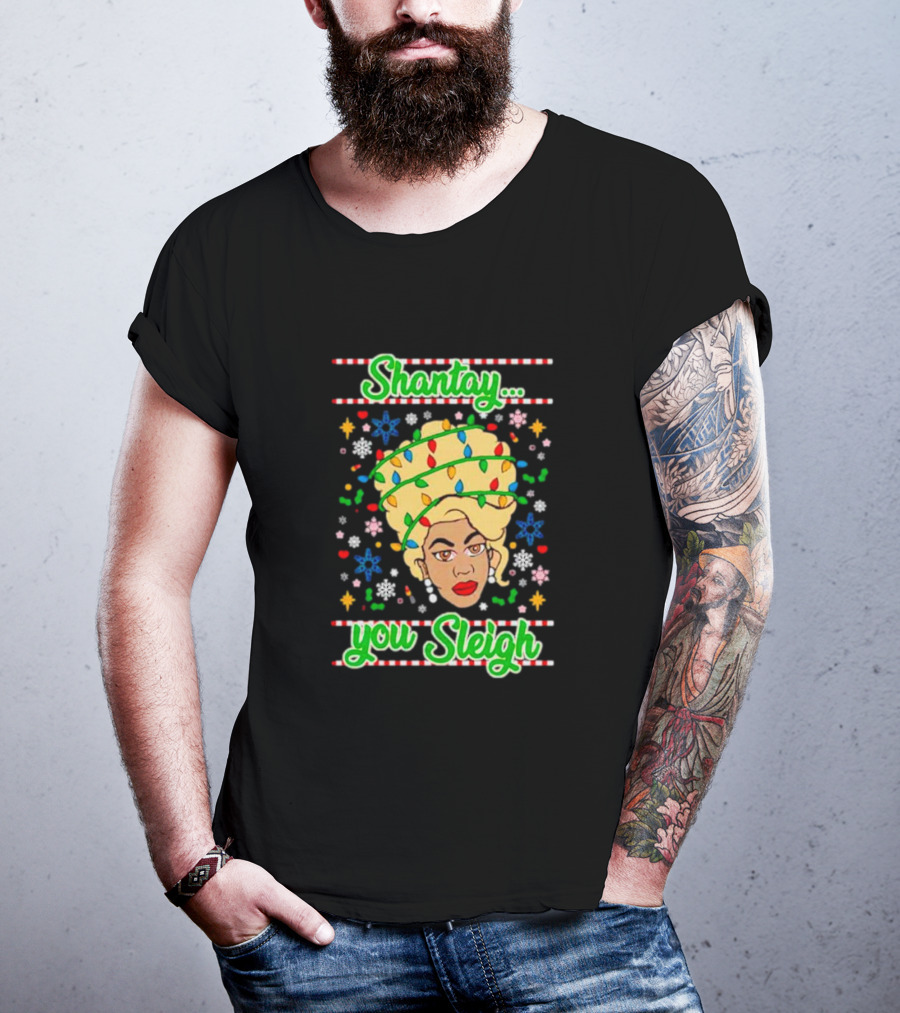 Shantay You Sleigh Christmas Lights Drag Queen T-Shirt