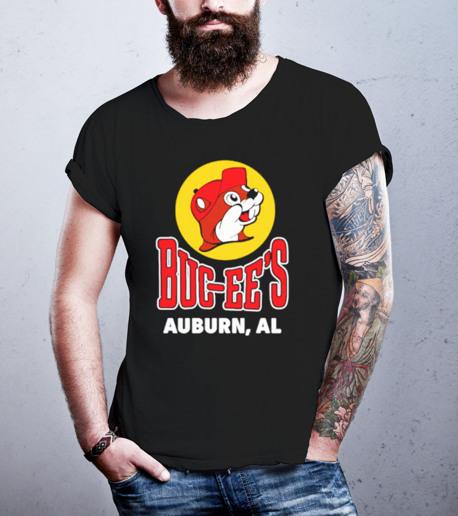 Buc-Ee's Auburn AL Logo With Cartoon Beaver Mascot T-Shirt