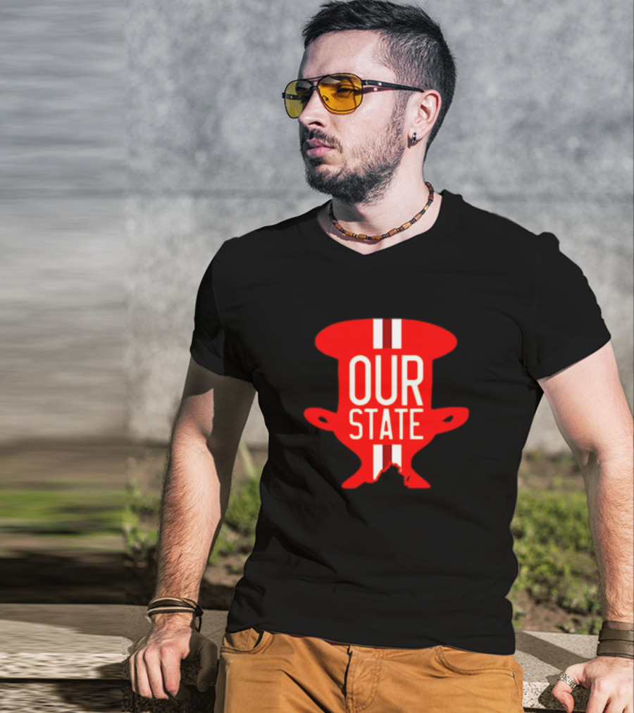 Our State Victory Celebration Red Trophy T-Shirt