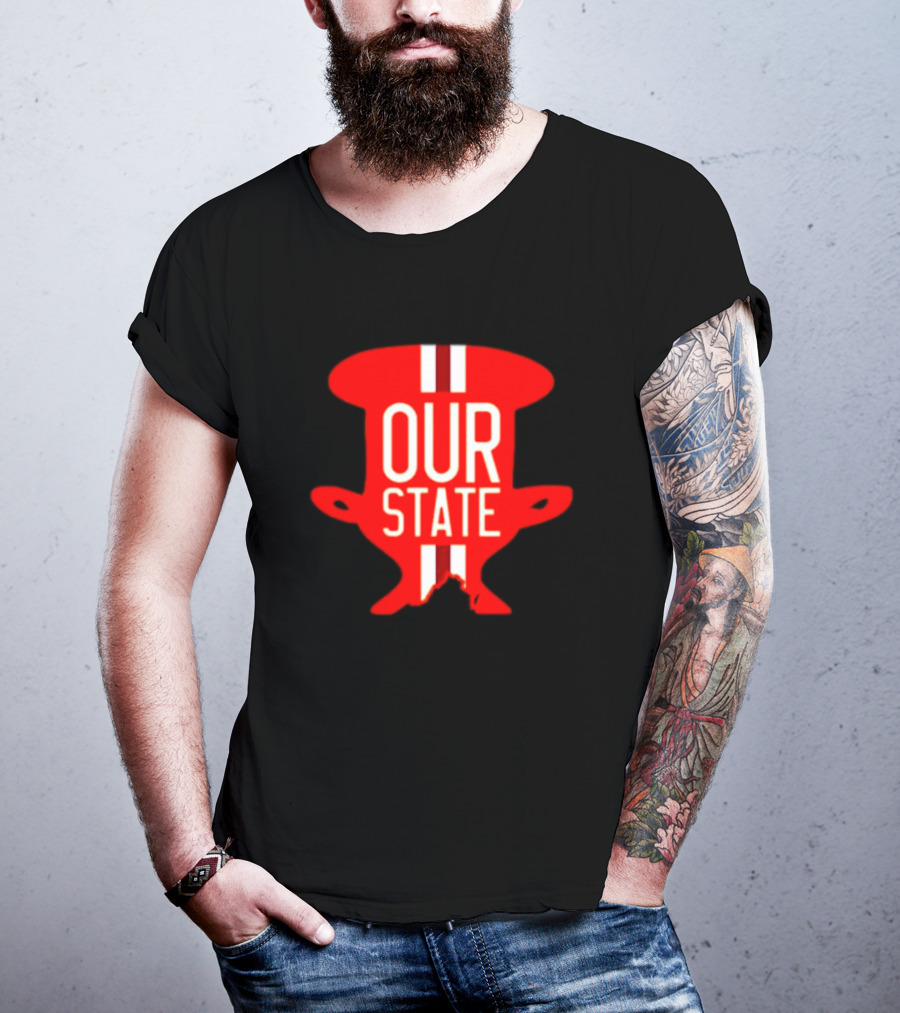 Our State Victory Celebration Red Trophy T-Shirt