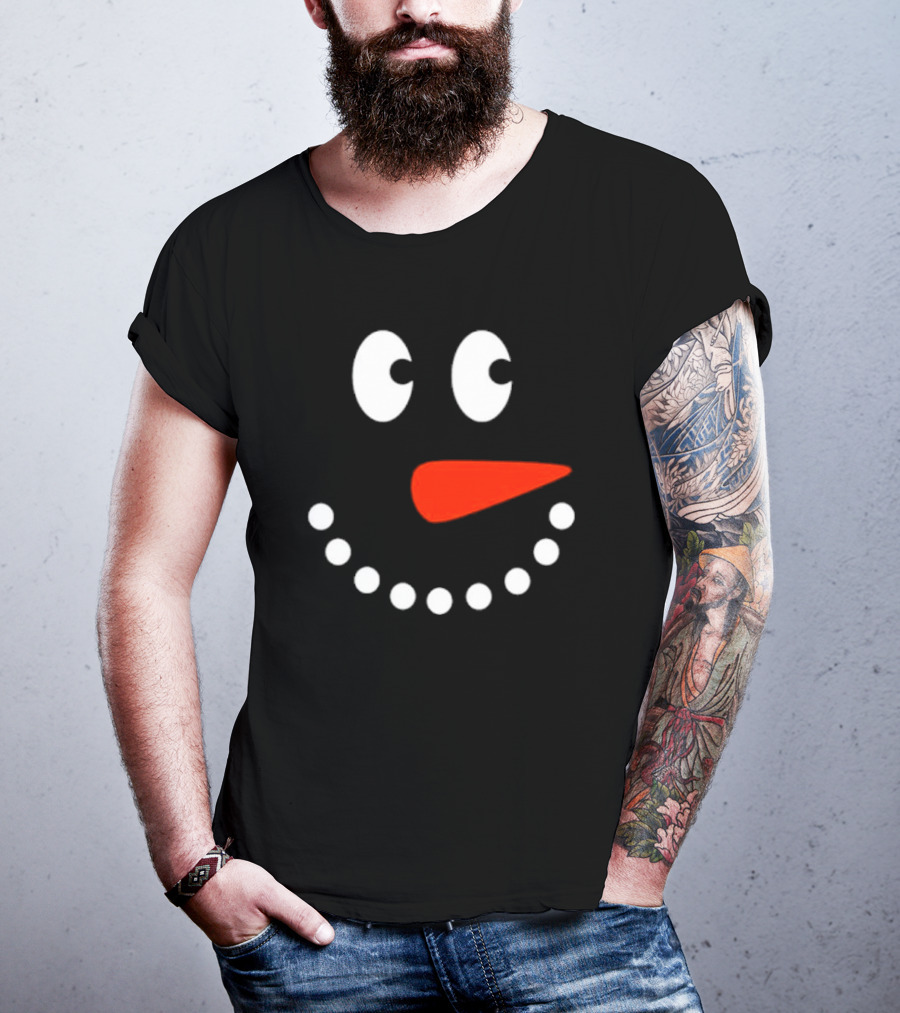 Snowman Face Christmas Holiday T-Shirt