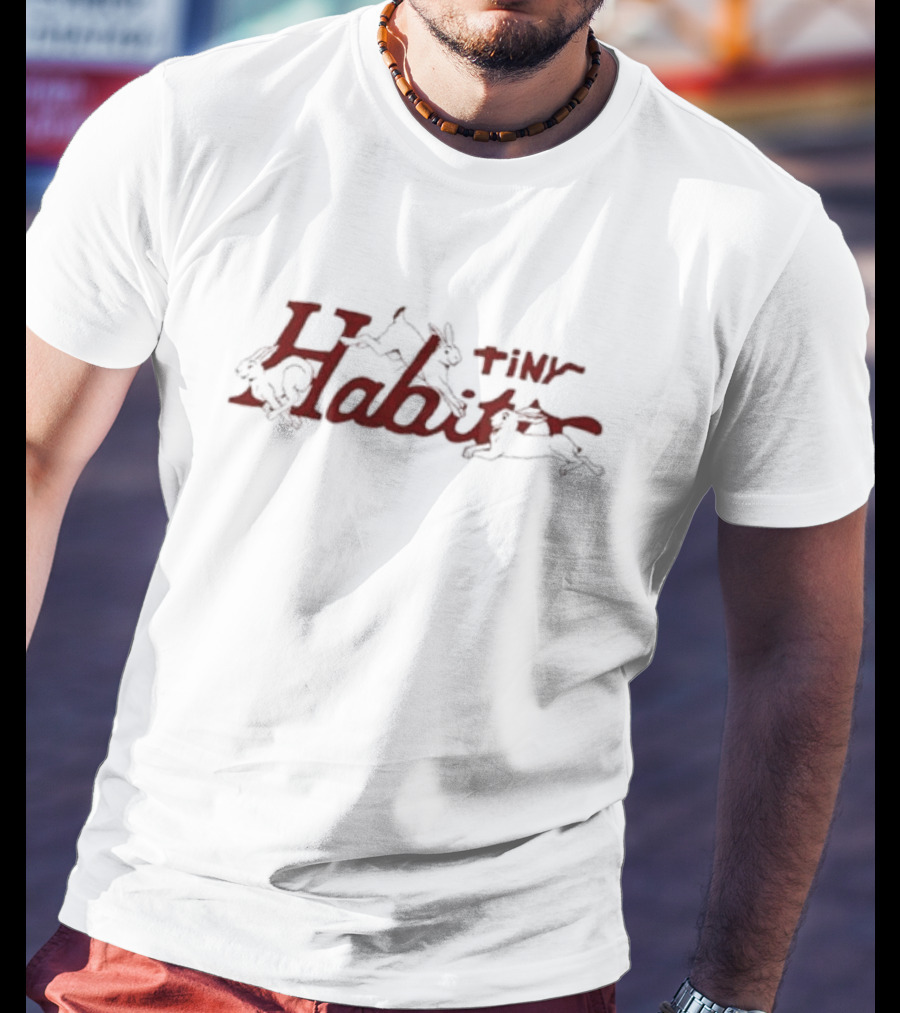 Tiny Habits Three Rabbits Hopping Energetically T-Shirt