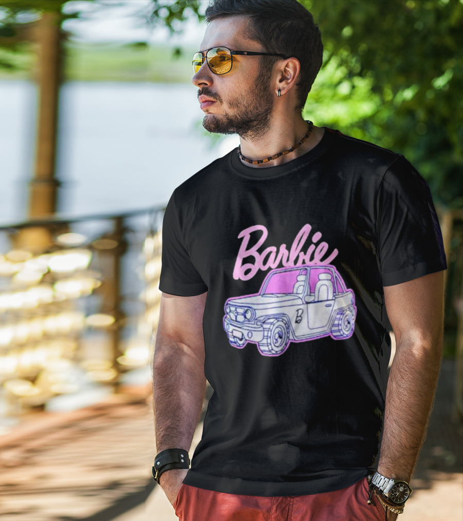 Barbie Beach Cruiser Car With Pink And White T-Shirt