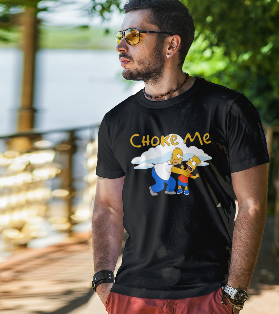 The Simpson Choke Me Bart Cloud Scene T-Shirt
